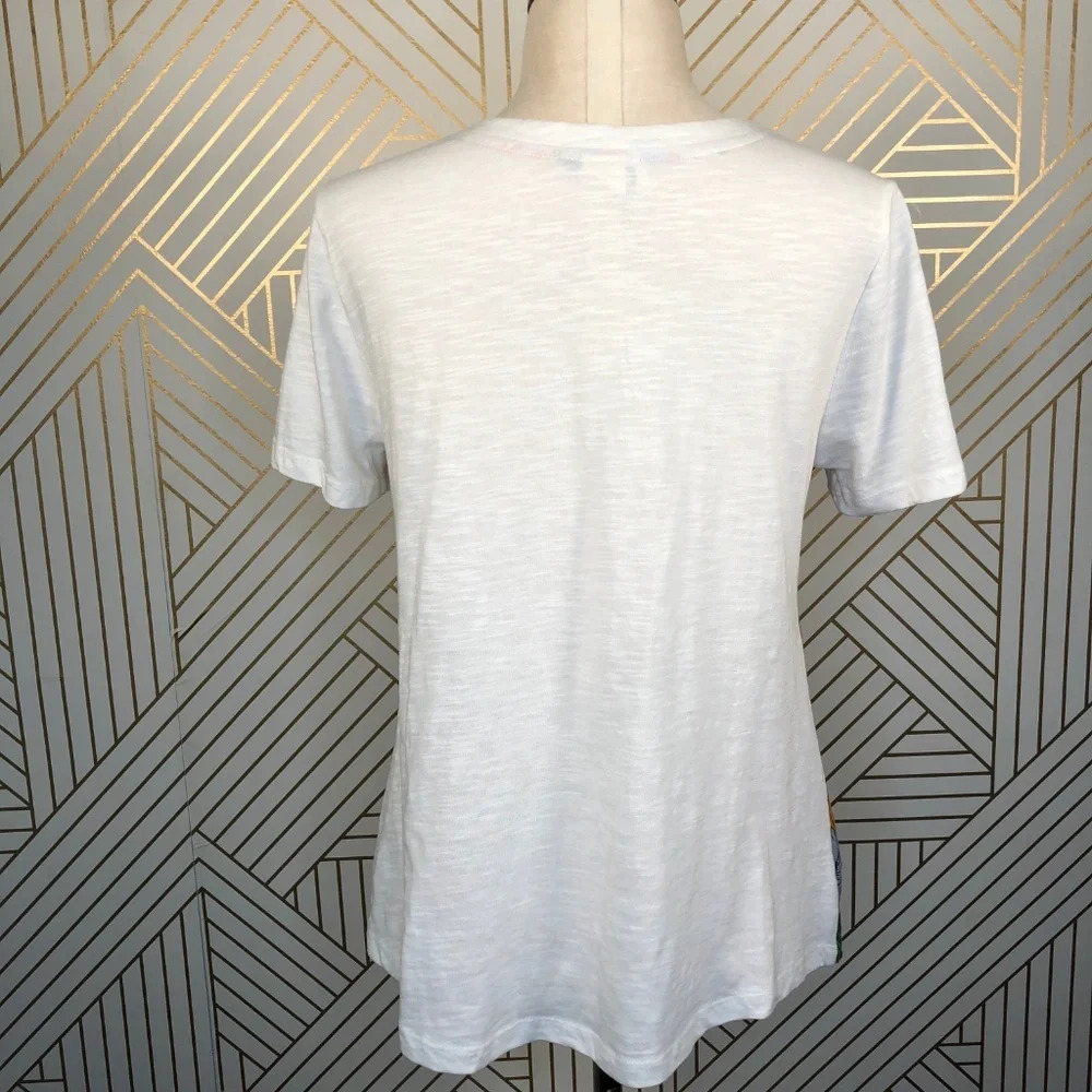 Anthropologie‎ Akemi + Kin T-shirt Top Tee Blouse Floral Tie Front White Small - Picture 7 of 8